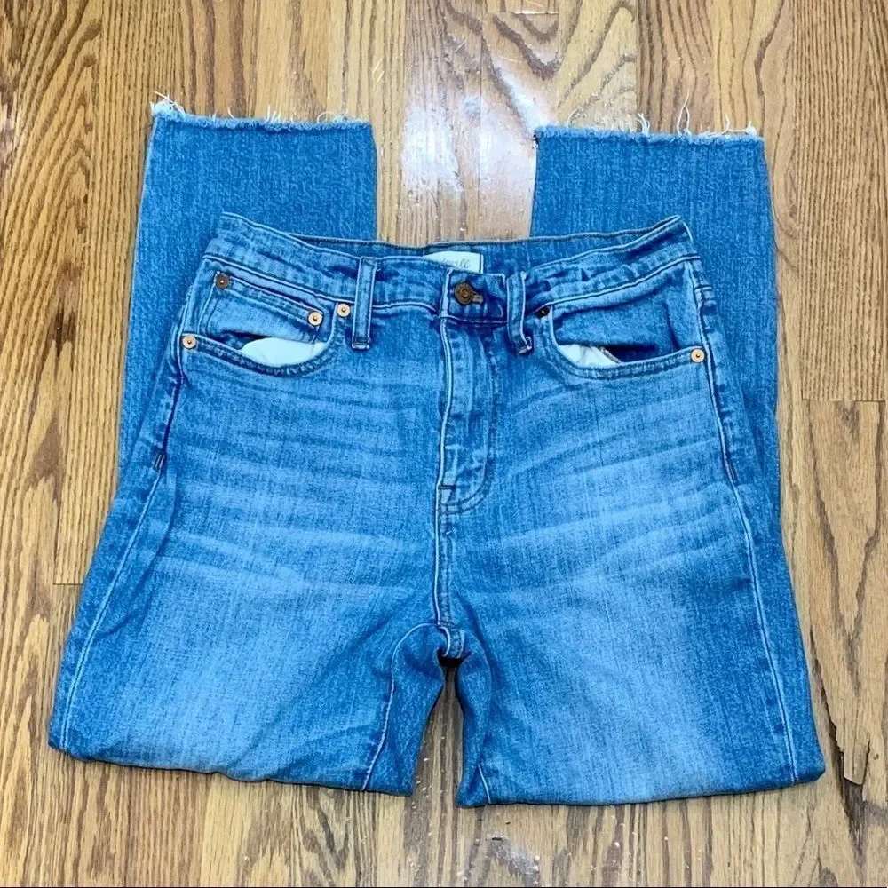 Madewell The Hi-Rise Slim Crop Boy Jeans fringe
